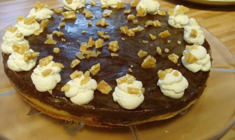 Рецепт бананового торта с миндальным крокантом