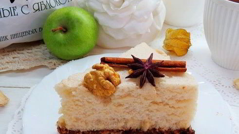 диетический яблочный торт без выпечки