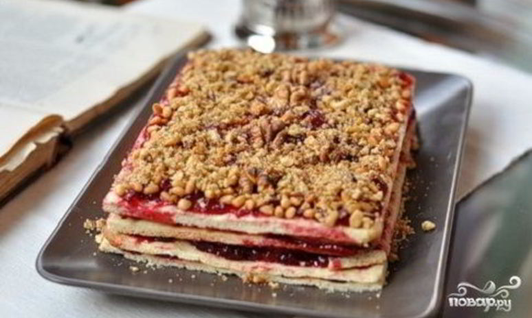 Рецепт песочного торта с вареньем