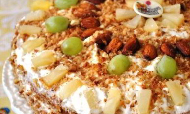 Рецепт торта апрель с ананасами и грильяжем