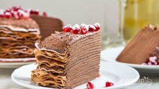 Торт из блинов с шоколадным муссом