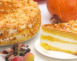 Торт из шифонового тыквенного бисквита