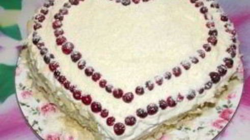 торт влюбленное сердце