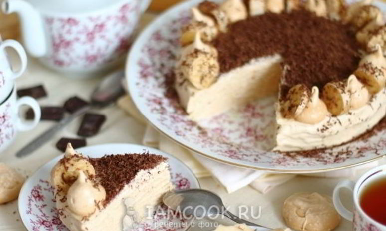 Рецепт вафельного торта со сгущенкой и бананами