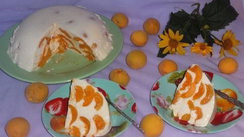 желейный торт абрикосы в сметане