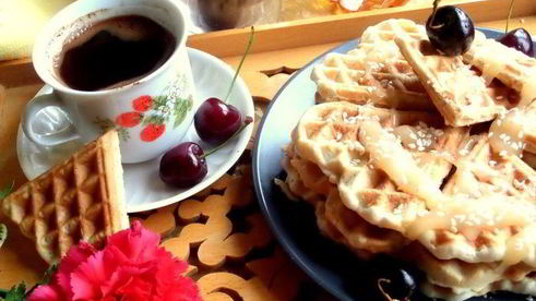 овсяные вафли с кунжутом