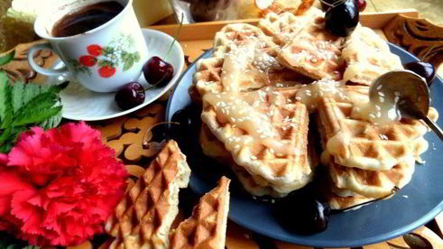 овсяные вафли с кунжутом