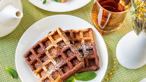 шоколадно-банановые вафли