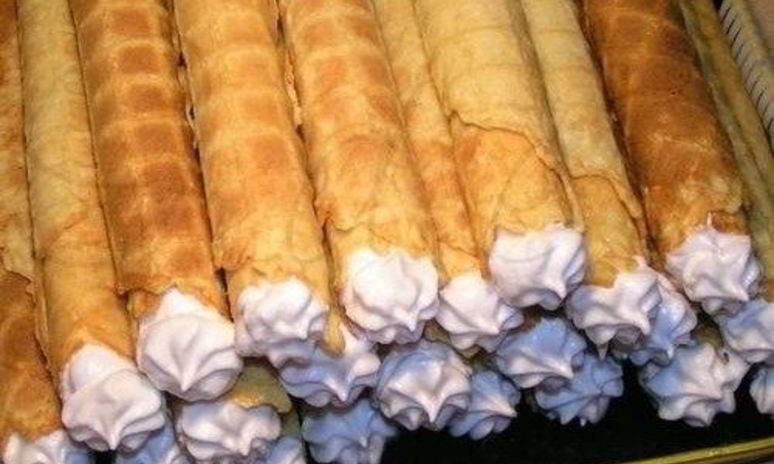 Рецепт вафельных трубочек с кремом