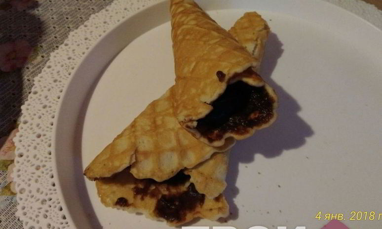 Рецепт вафельных трубочек с заварным кремом