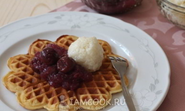 Рецепт вафель с рисовой кашей и киселем