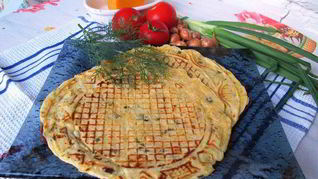 Вафли с сыром и зеленью