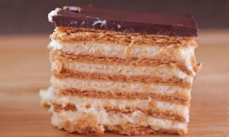 Рецепт домашнего торта-эклера из печенья