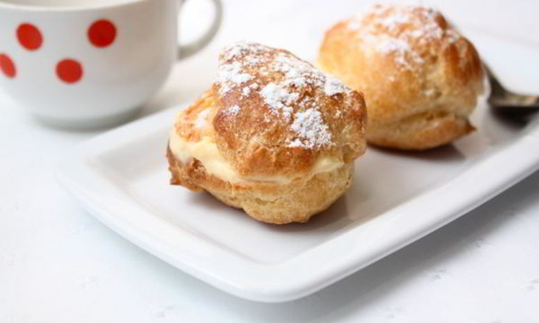Рецепт круглых эклеров с заварным кремом