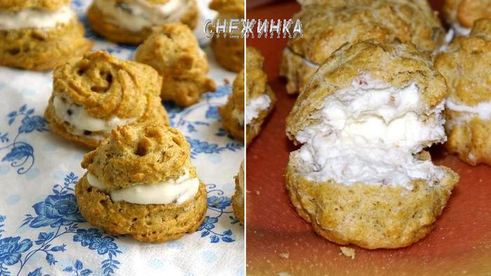 овсяные эклеры с творожным кремом
