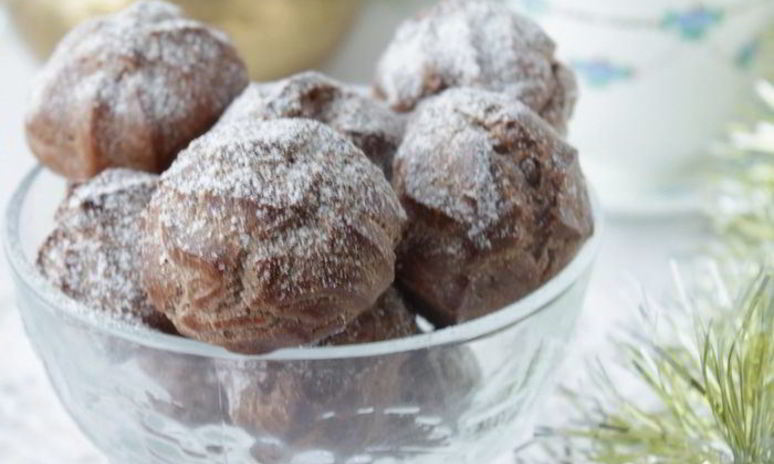 Рецепт шоколадных профитролей с маскарпоне