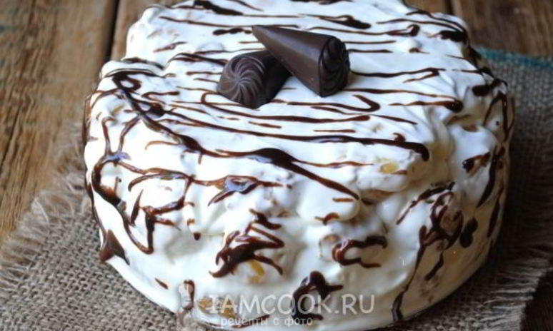 Рецепт торта из профитролей со сметанным кремом