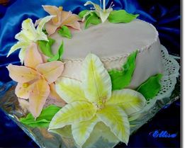 Торт с профитролями Скоро лето с цветами