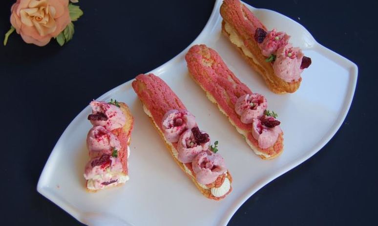 Рецепт эклеров малиновая роза