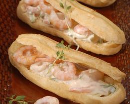 Эклеры с креветками