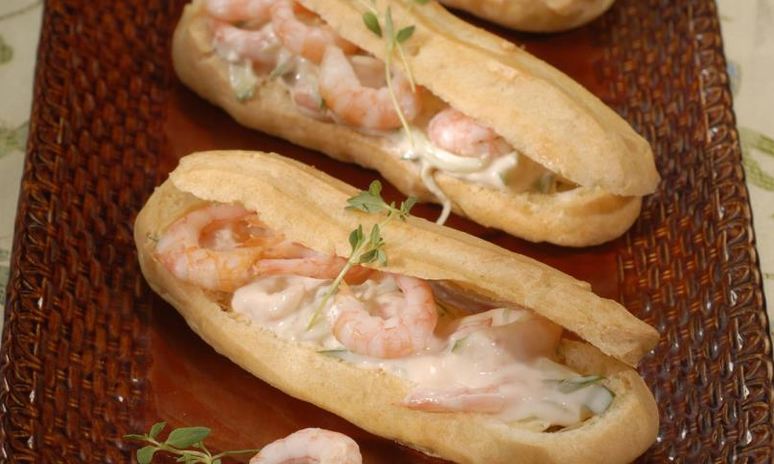 Рецепт эклеров с креветками