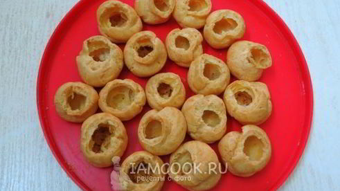 закусочные профитроли с лососем