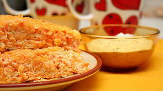 Морковная творожная запеканка