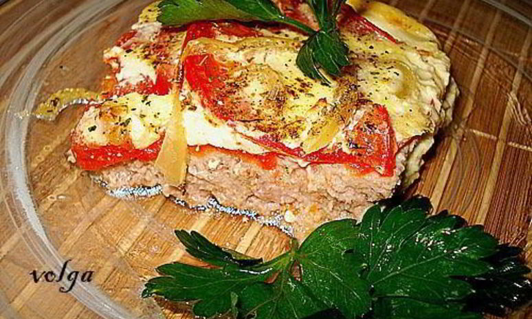 Рецепт мясной запеканки с помидорами