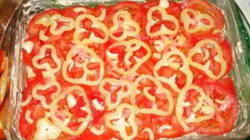 мясная запеканка с помидорами