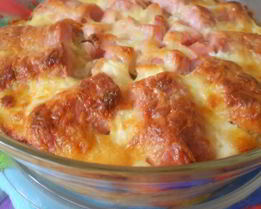 Рисовая запеканка с сосисками