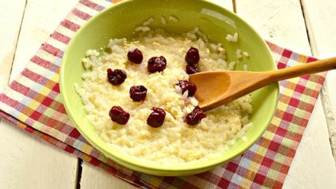 рисовая запеканка с вишней