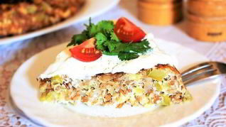 Запеканка из полбы с кабачком для мультиварки