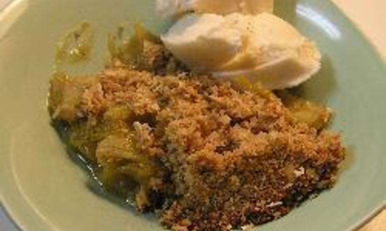 Рецепт запеканки с ревенем и яблоком