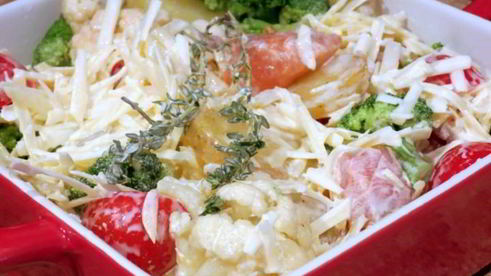 запеканка с семгой и брокколи