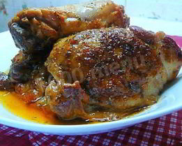 Курица в аджике с белым вином