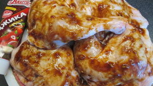 курочка-гриль под маринадом из аджики