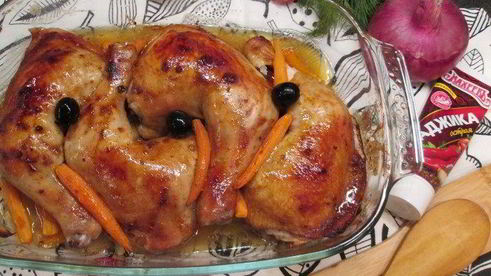 курочка-гриль под маринадом из аджики