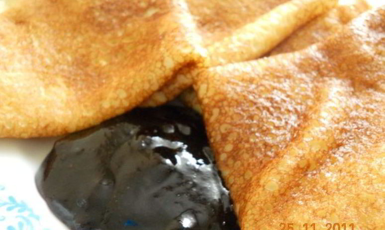 Рецепт блинчиков солнечных с черничным джемом