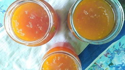 джем из абрикосов, персиков и базилика