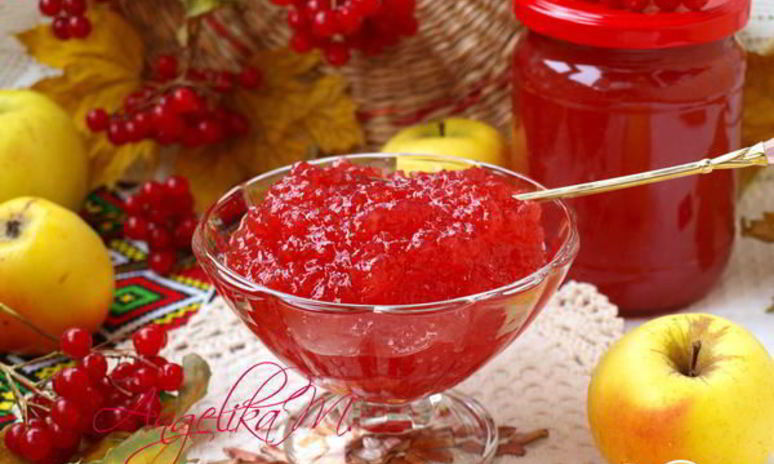 Рецепт джема из яблок и калины