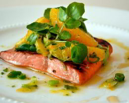 Лосось с апельсиновым джемом
