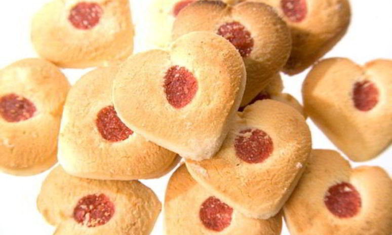 Рецепт ванильных сердечек с джемом