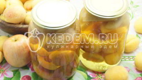 компот из абрикосов c яблоками на зиму