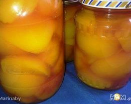 Компот из персиков в сливовой заливке