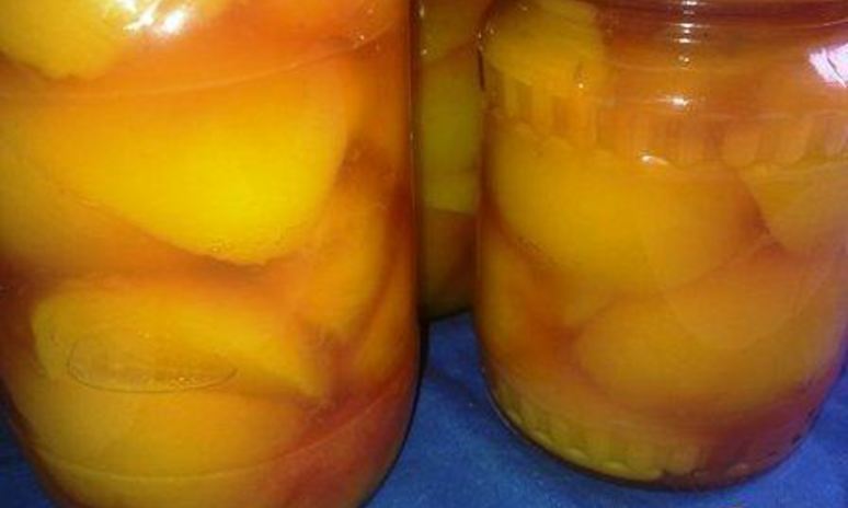 Рецепт компота из персиков в сливовой заливке