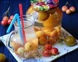 Компот из ранеток и слив на зиму