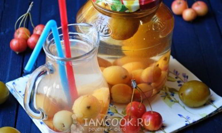 Рецепт компота из ранеток и слив на зиму