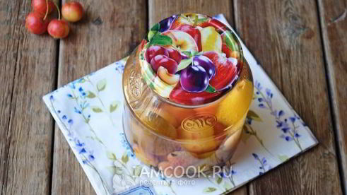 компот из ранеток и слив на зиму