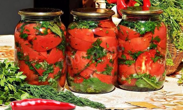 Рецепт красных помидоров по-корейски на зиму