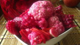 Быстро маринованная цветная капуста Розовые облака